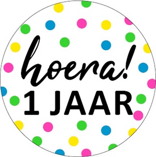 Sticker Hoera! 1 jaar