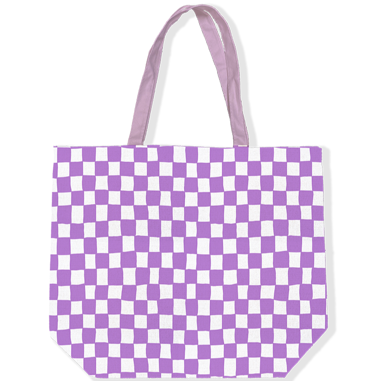Tas/Shopper paars wit