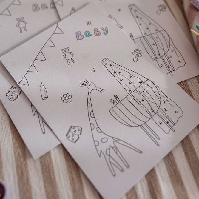 Baby geboorte inkleurkaart