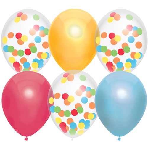 Ballonnen confetti regenboog
