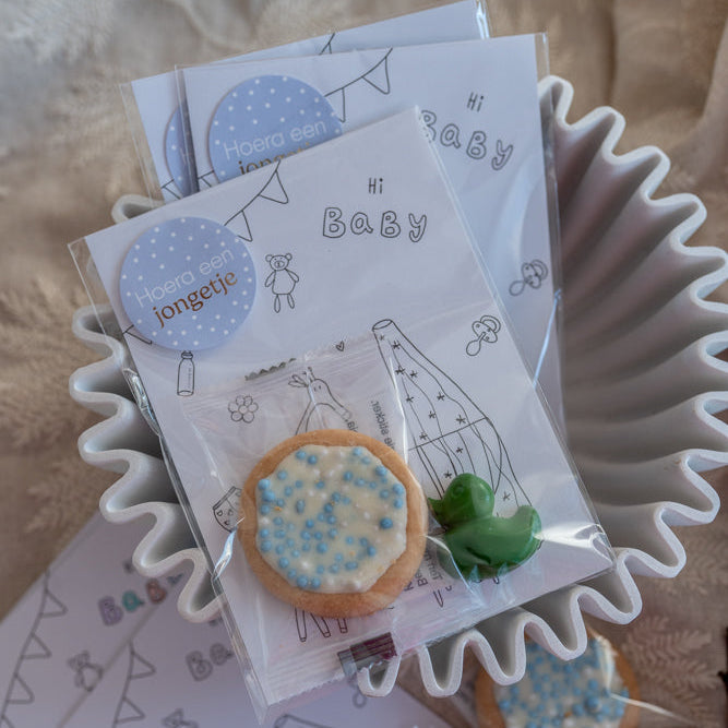 Geboorte koekje traktatie blauw