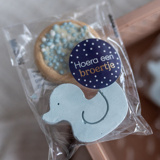 Geboorte traktatie jongen blauw - stoepkrijtmeid