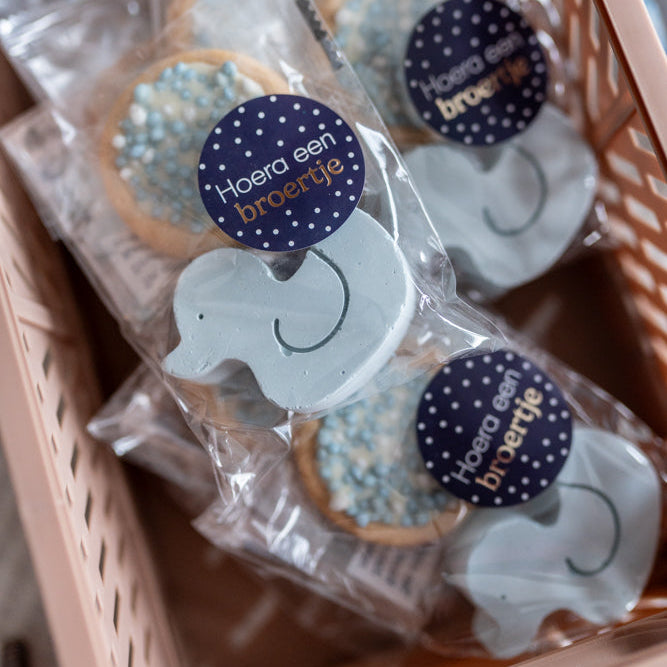 Hoera een broertje! Blauwe geboorte traktatie