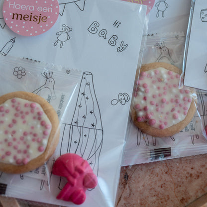 Hoera een meisje - roze geboorte traktatie