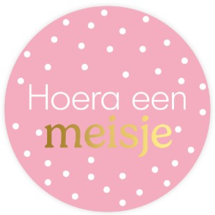 Sticker Hoera een meisje
