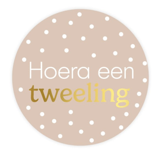 Sticker Hoera een tweeling