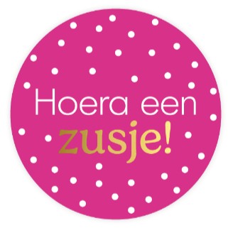 Sticker Hoera een zusje!