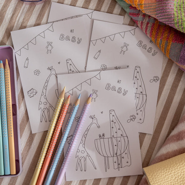 Inkleurkaart geboorte - Stoepkrijtmeid