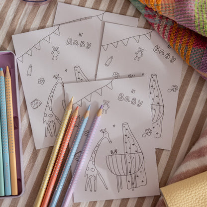 Inkleurkaart geboorte - Stoepkrijtmeid