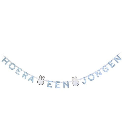 Nijntje geboorteslinger blauw Hoera een jongen