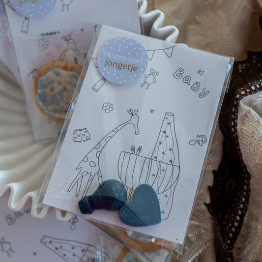 Originele geboorte traktatie jongen blauw