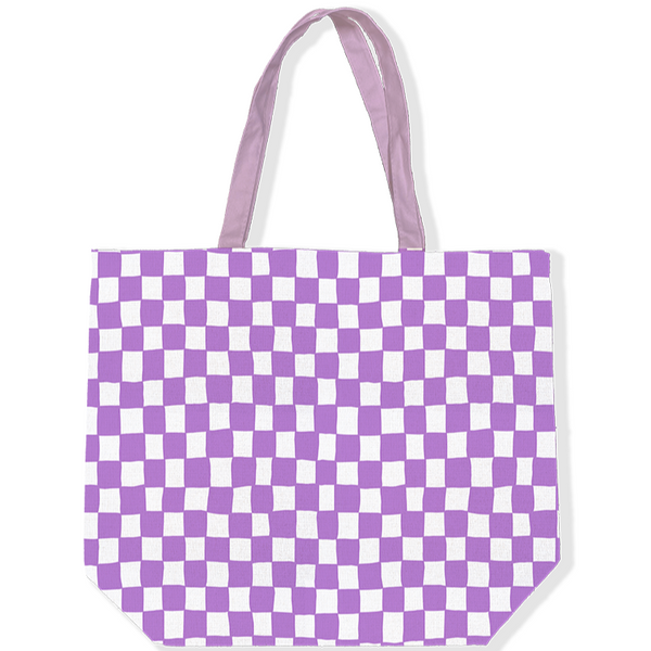 Tas/Shopper paars wit
