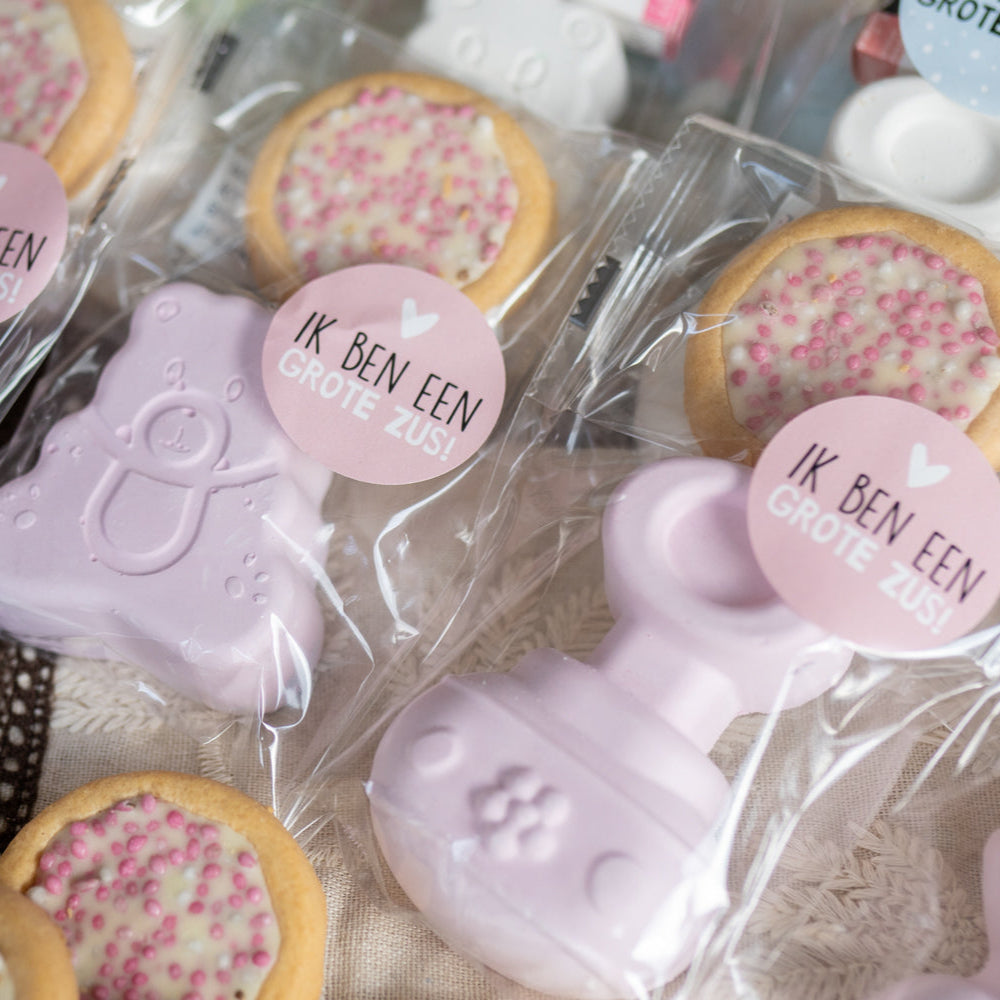 Roze geboortekoekjes 