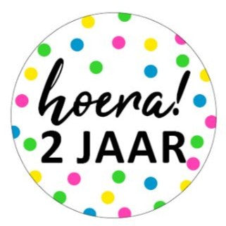 Sticker Hoera 2 jaar