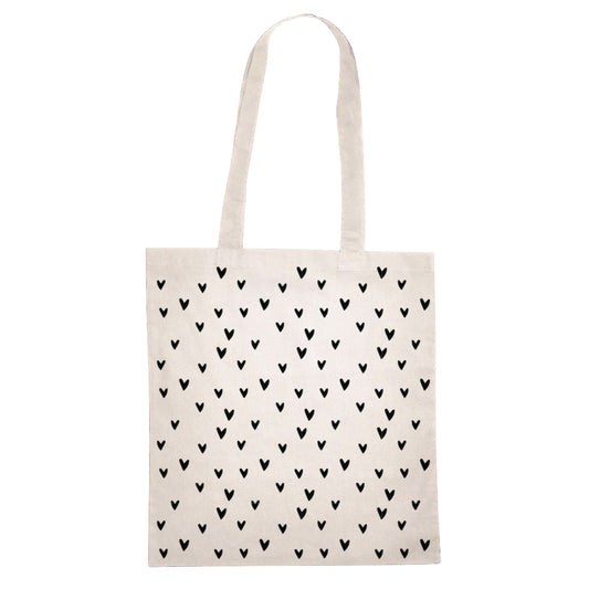Canvas tas met hartjes