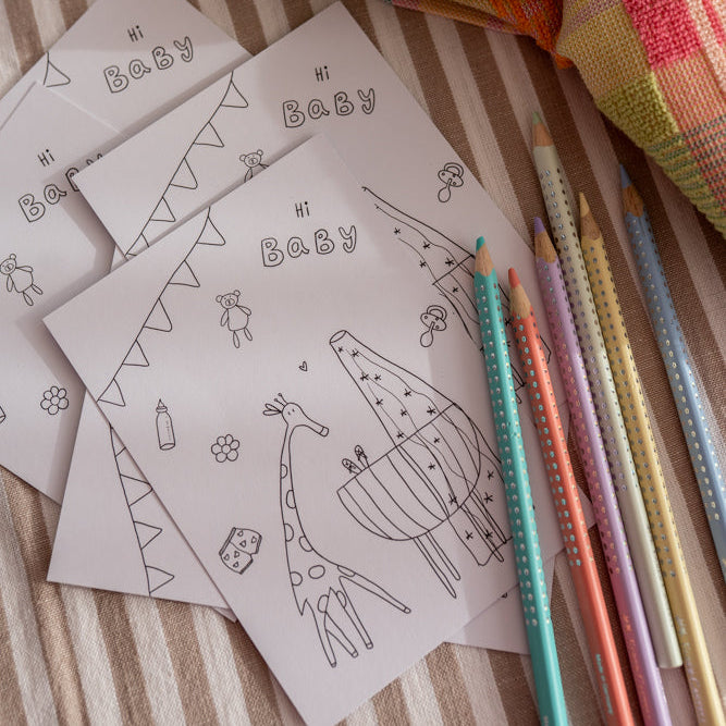 inkleurkaart om te kleuren bij geboorte baby