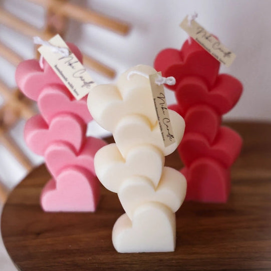 Hartjes kaars - roze